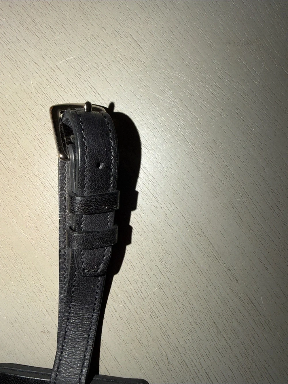 Coach Black Leather Luggage ID Tag with Strap